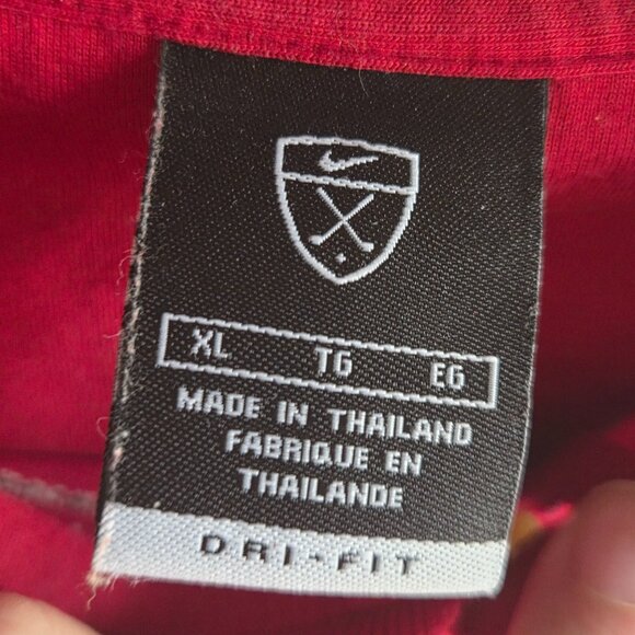 Nike Golf Dri-FIT Men's XL Red White Pattern Polo Shirt Performance - Picture 3 of 6